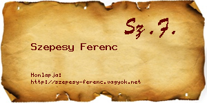 Szepesy Ferenc névjegykártya